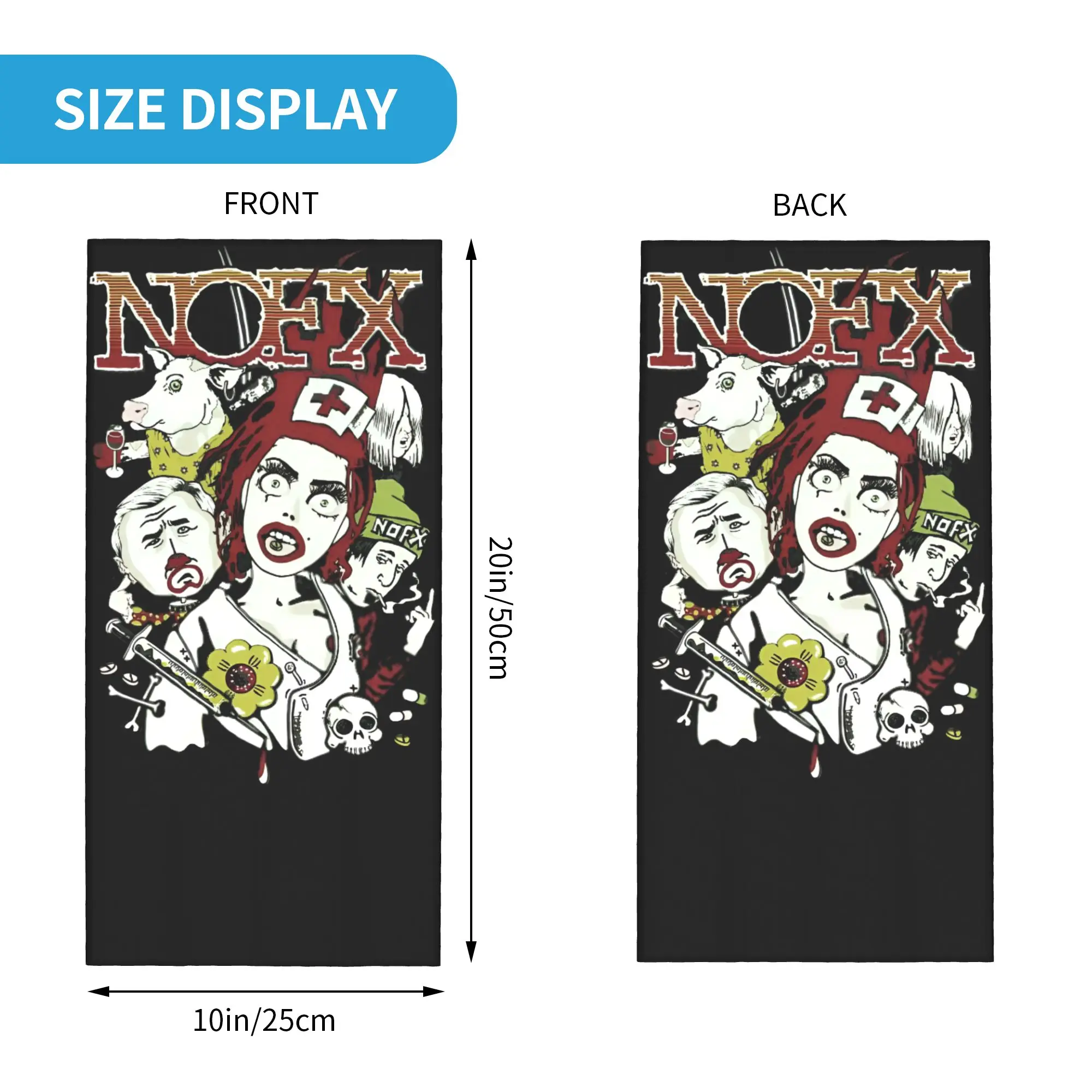 مخصص N-Nofxes خمر روك الشرير الرقبة الجراب الرجال النساء الأشعة فوق البنفسجية الوجه درع الشتاء باندانا وشاح للتزلج #2