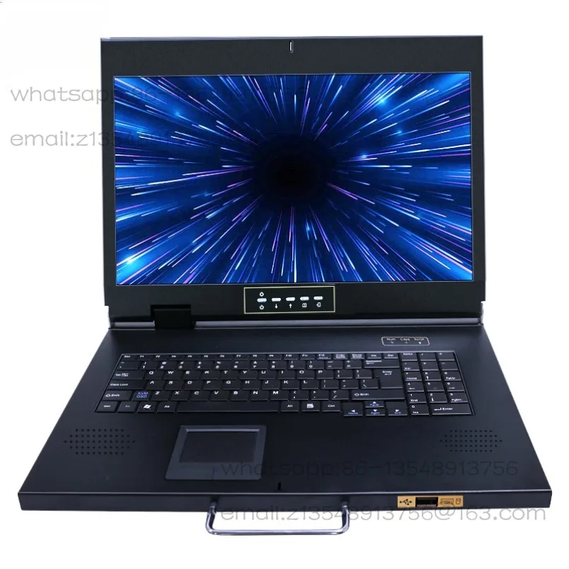Portable Folding Flip Desktop VGA Switcher 4-port USB 4-in-1-out, with keyboard and mouse