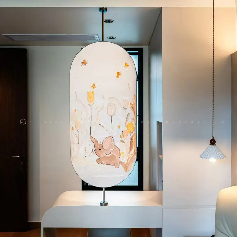 Oval upper and lower rod hanging mirror stainless steel bathroom washbasin hanging bathroom mirror
