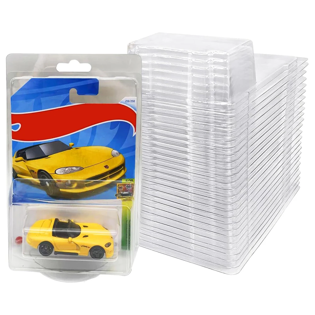 24Pcs Protector Packs Compatible with -HW Model Car Clamshell Cases Plastic Car Display Protective Case Clear Die Cast Car