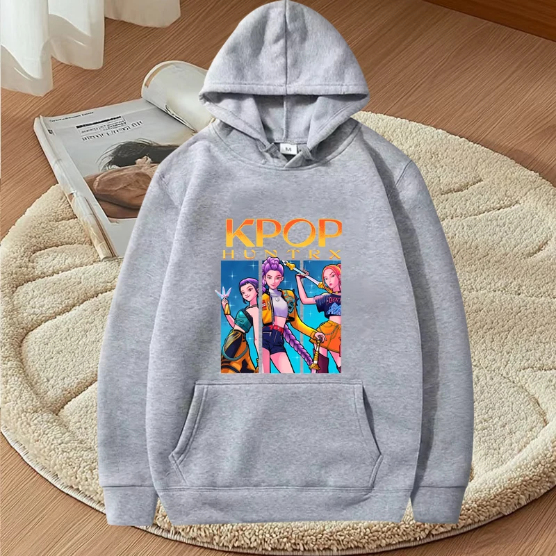 k pop demon hunters Anime graphics hoodie 2025 men women vintage harajuku Long sleeve streetwear print oversized hoodie unisex