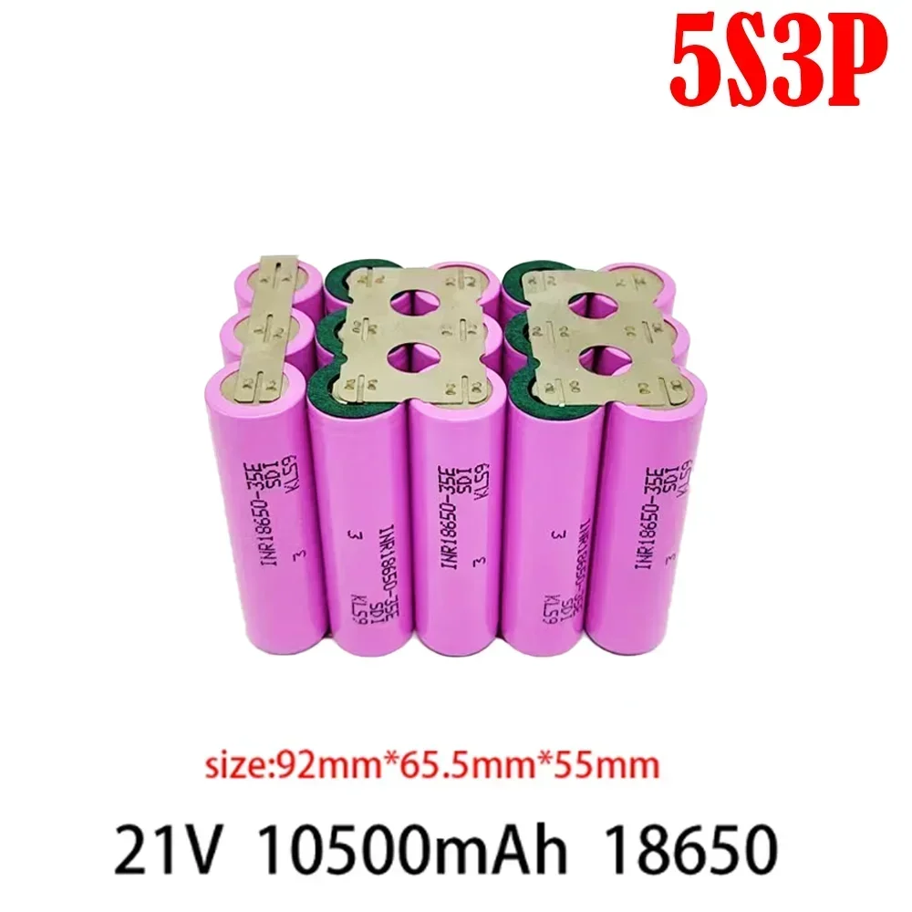 18650 35E 3500mAh 7000mAh 14000mAh 3S 4S 5S 6S 8S 7.4V 12.6V 14.8V 18V 25.2V 29.6V لبطاريات مفك البراغي لحام البطارية