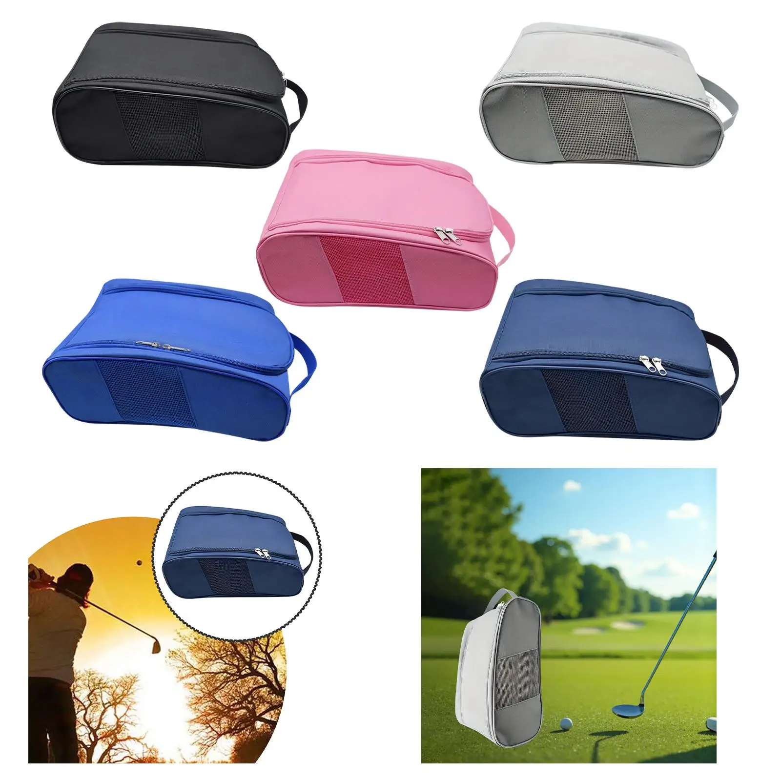 

Golf Shoes Bag Pouch Breathable with Ventilation Golf Supplies Travel Shoes Bag for Running Gym Outdoor Camping Workouts