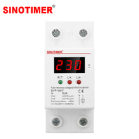 Sinotimer Single Display Adjust Voltage Relay Control Over Under Voltage Protector Device 220V 63A 40A Cut Off Power Regulator