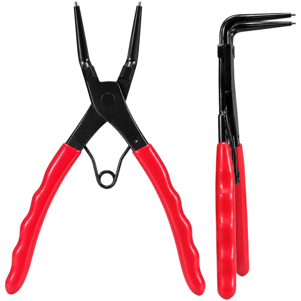 90 Degree Angled Internal for Snap Ring Pliers for Precise Circlip Placement in Restricted Areas Long Reach 75mm Alloy Red