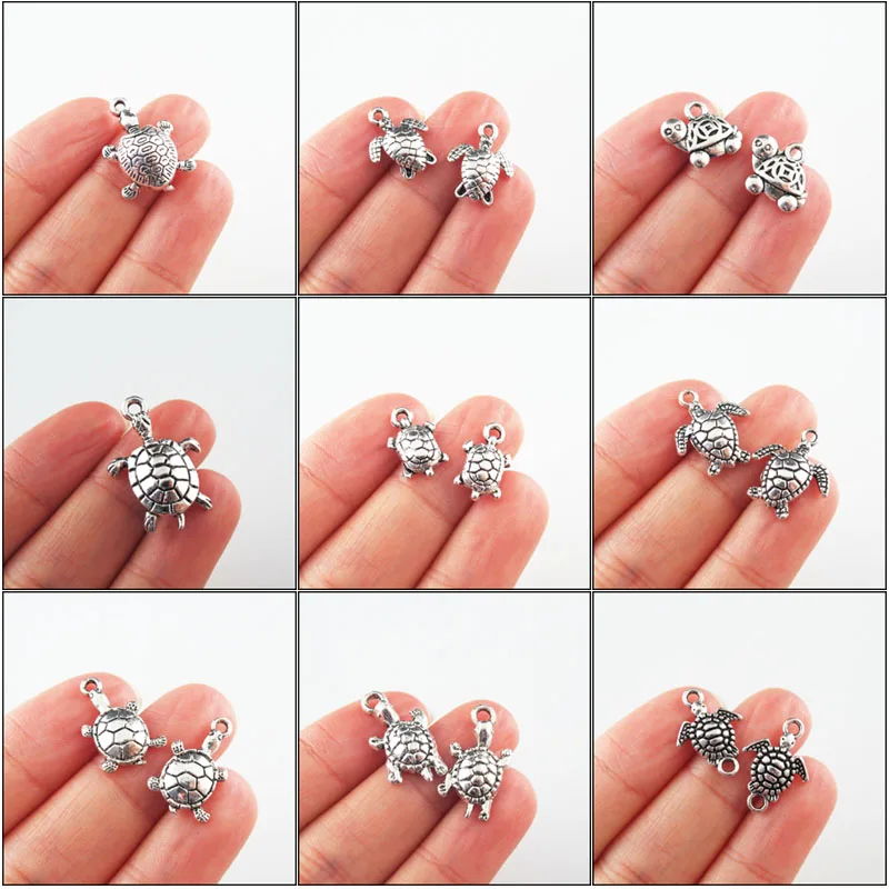 New Lovely Animal Tortoise Charms Tibetan Silver Plated Pendants For Gifts Jewelry