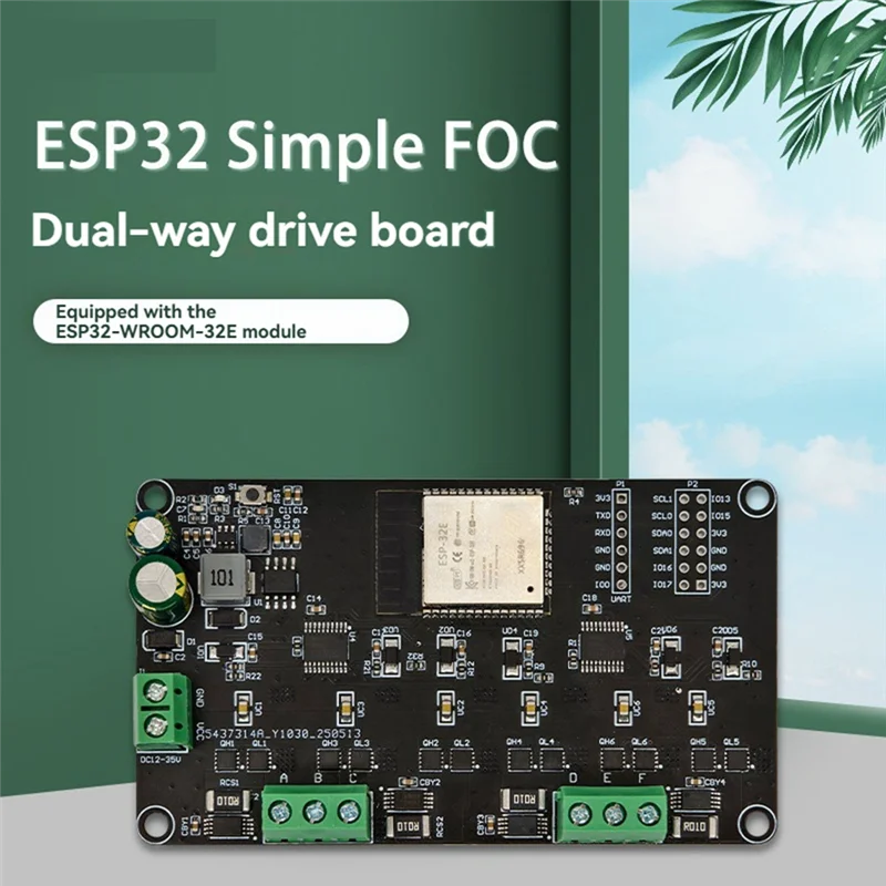 Brushless Motor Driver Board Dual-Channel ESP32 Simple FOC With ESP32-WROOM-32E Module For Arduino