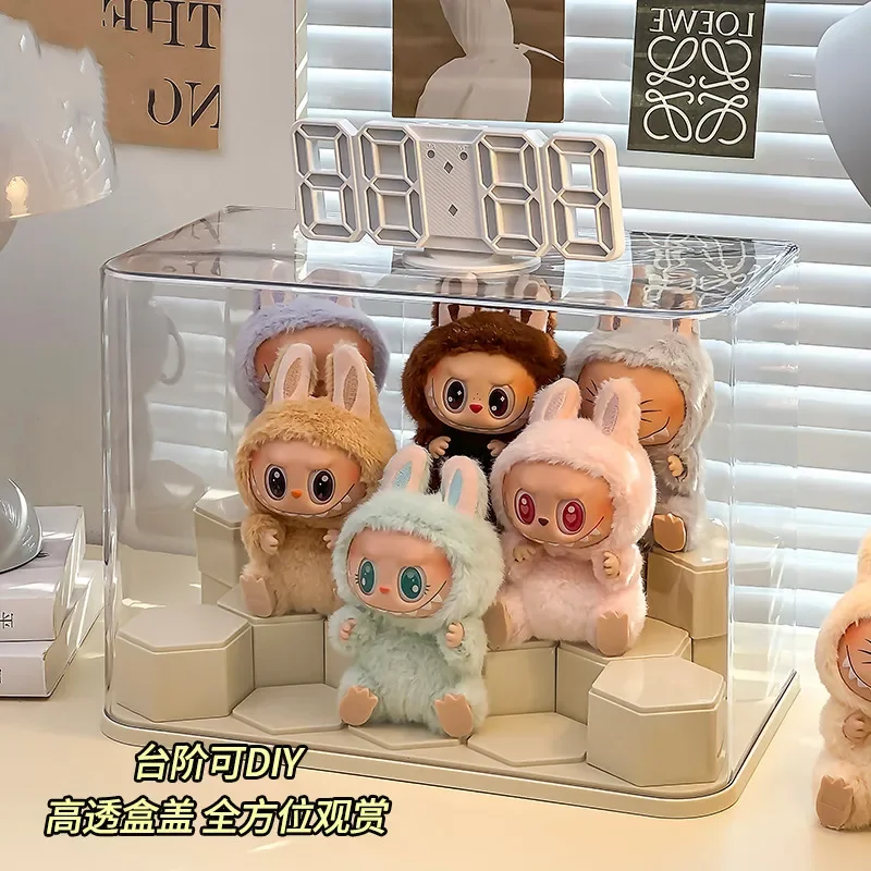 Acrylic Display Stand for Labubu Blind Box Storage Box Plush Doll Display Cabinet Organizer Mystery Box Hand-made Storage Rack