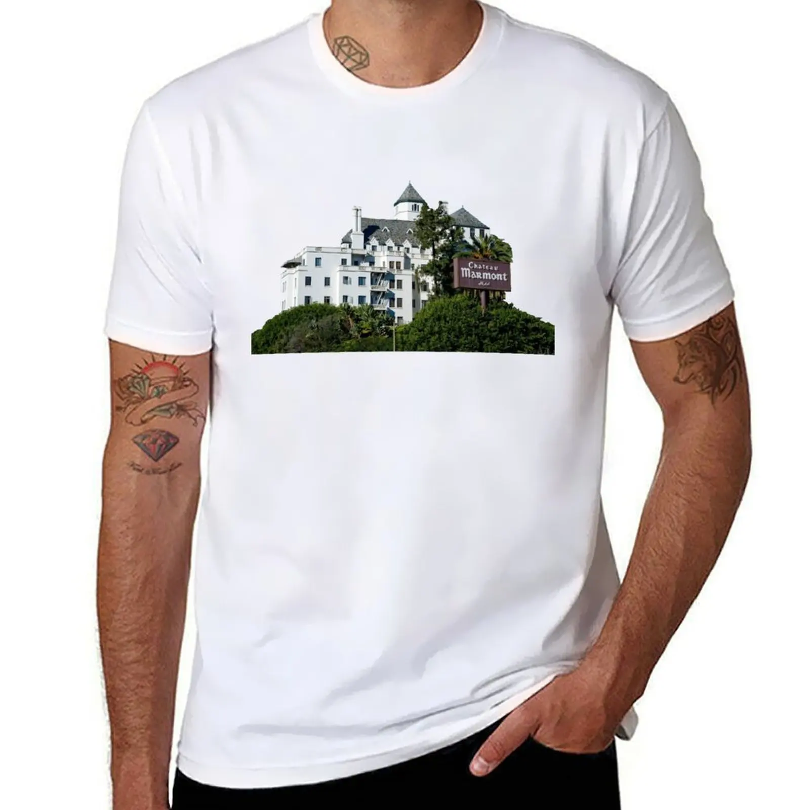 

chateau marmont 3 T-Shirt man t shirts for men casual anime t shirts for man T-Shirt