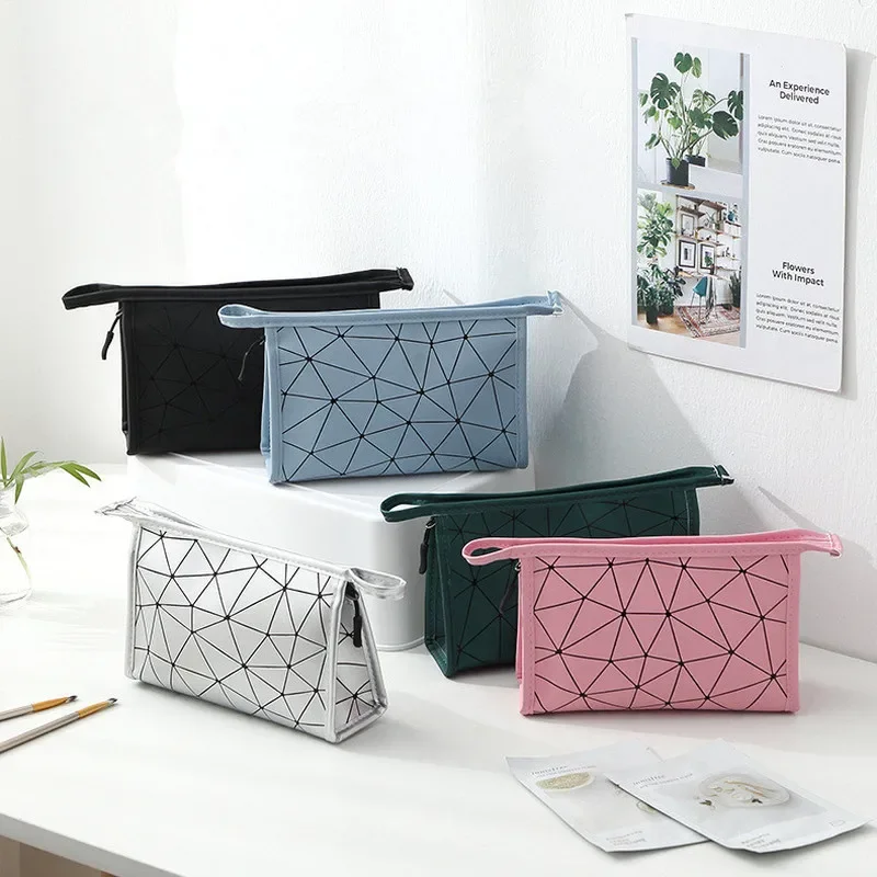 High capacity Waterproof Cosmetic Bag Women PU leather Toiletry Make up Organizer Travel Wash Bags Shower Makeup Storage Pouch