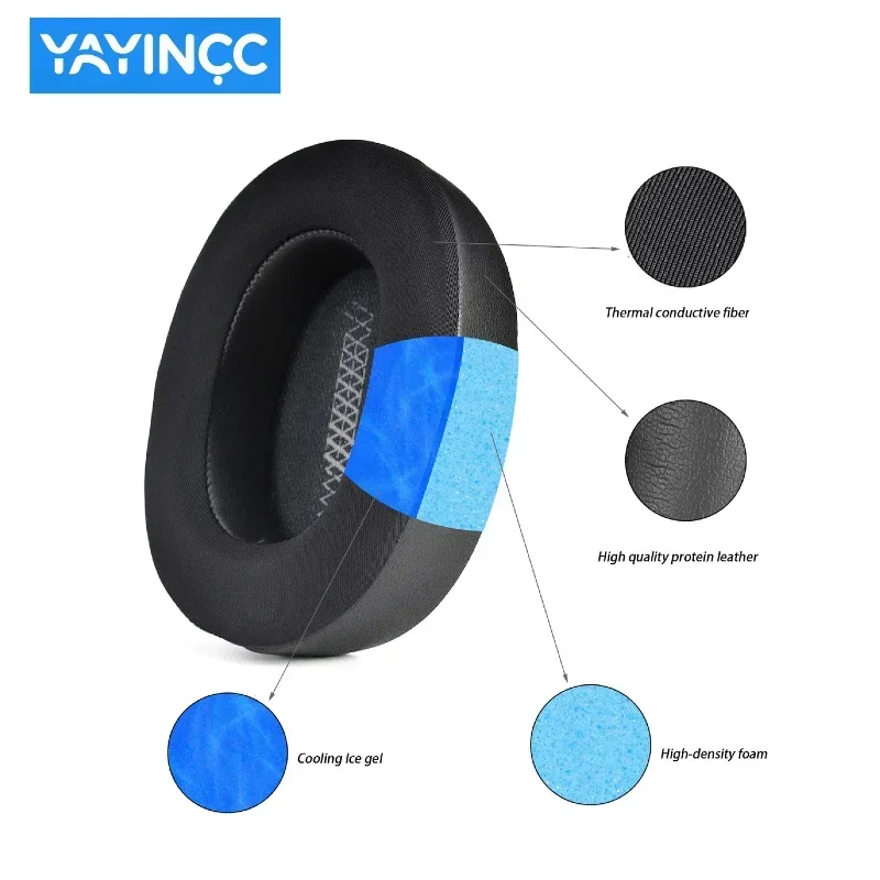 Сменные амбушюры YAYINCC из кожи с охлаждающим гелем для наушников JBL Lifestyle E65BTNC, Live 650BTNC, Tune 660BTNC, Duet NC