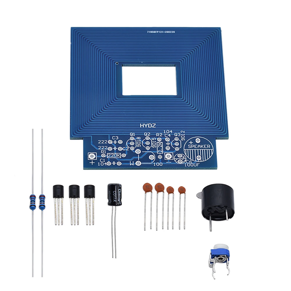 DC 3V-5V Metal Detector Scanner Unassembled Kit Suite Metal Sensor Board Module Electronic DIY Kits PCB Board Buzzer Capacitor