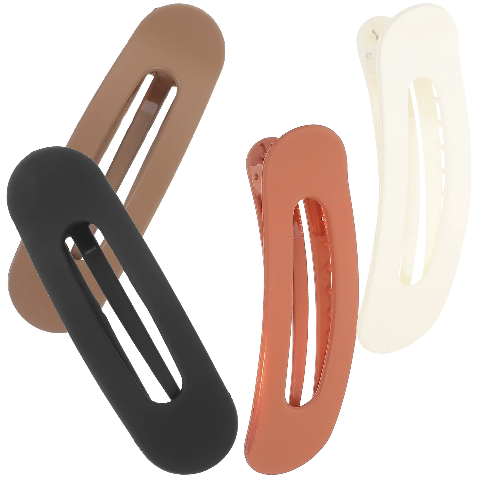 

4pcs Flat Clips For Women Stylish Duckbill Barrettes Firm Grip Plastic Alligator Clips Sectioning Accessories Decorative French