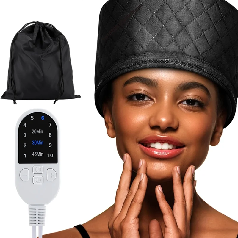 Portable Electric Hair Cap 10-Level Heat Control 3 Timer Settings Thermal Hat For Salon Use Hair Steaming Care