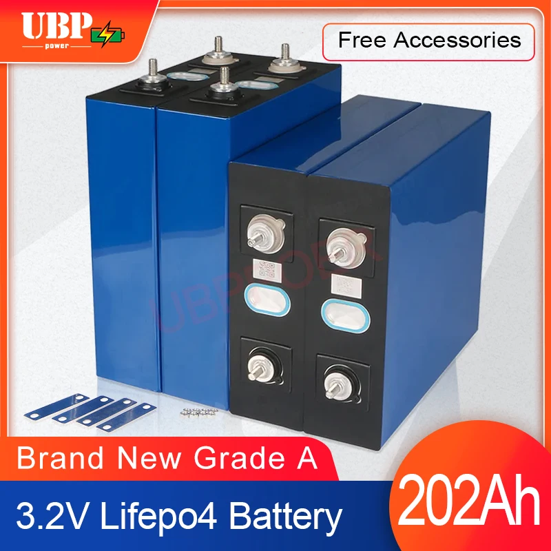 UBPPOWER 3.2V 12V 200Ah 202Ah 230Ah Lifepo4 Battery Rechargeable Lithium Cell Bateria De Lítio Vans RV Boats Golf Carts Solar