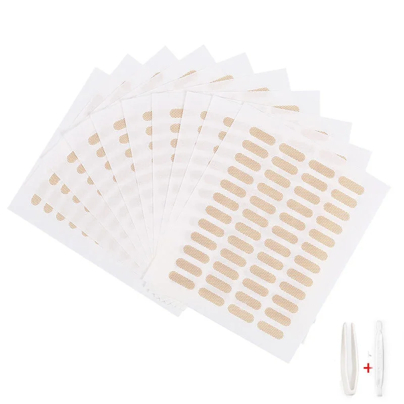 여성 보이지 않는 이중 눈꺼풀 스티커 자연 눈 리프트 메쉬 레이스 투명 보이지 않는 자체 접착 눈꺼풀 테이프 스티커