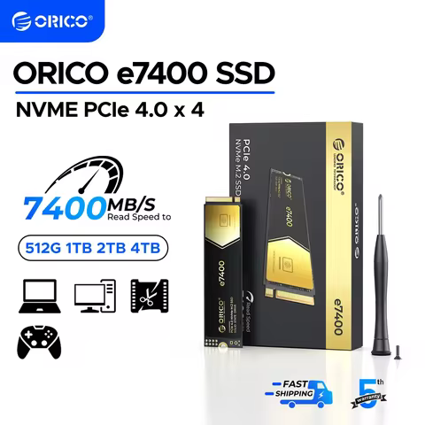 ORICO Gaming PCIe4.0 M.2 NVMe SSD PS5 7400MB/S Internal Solid State Drive Gen4 for High End Computing Gamer Heavy Duty Works