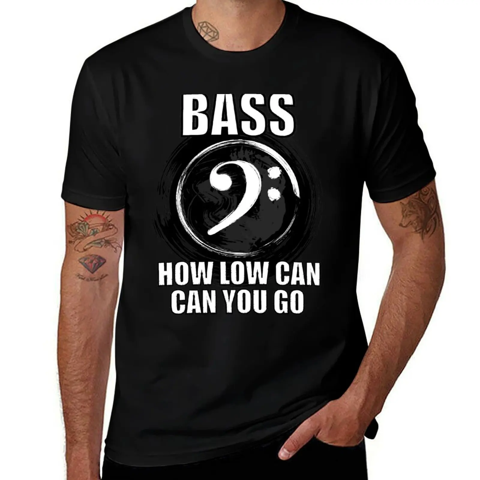 

Bass How Low Can You Go Футболка Дизайнерские рубашки Мужская футболка Заготовки Мужская тренировочная рубашка