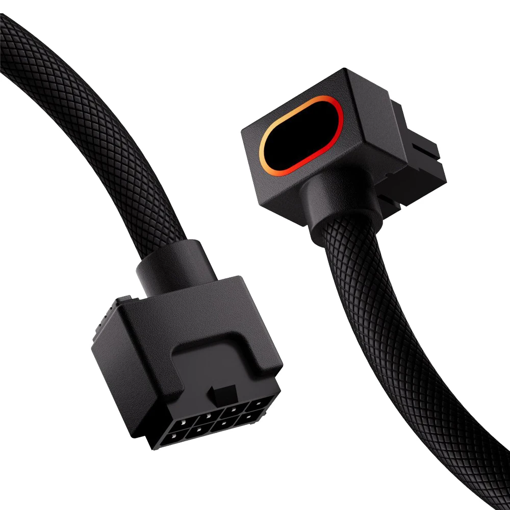 Kabel przedłużający ARGB Sync 8Pin ATX/CPU PC, kabel adaptera 8Pin GPU/PCIE/VGA z wypukłym wzorem, z kolorowym podświetleniem ARGB, czarno-biały. — zdjęcie produktu 3