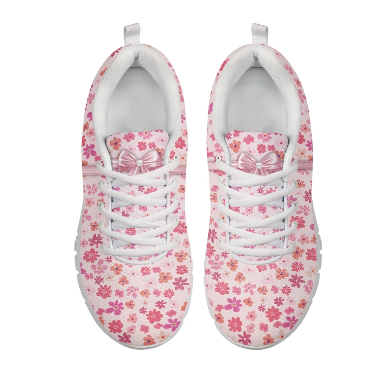 Coloranimal Cherry Blossom Lace Up Running Sneakers Women Running Shoes Athletic Sport Shoes for Womens Lady