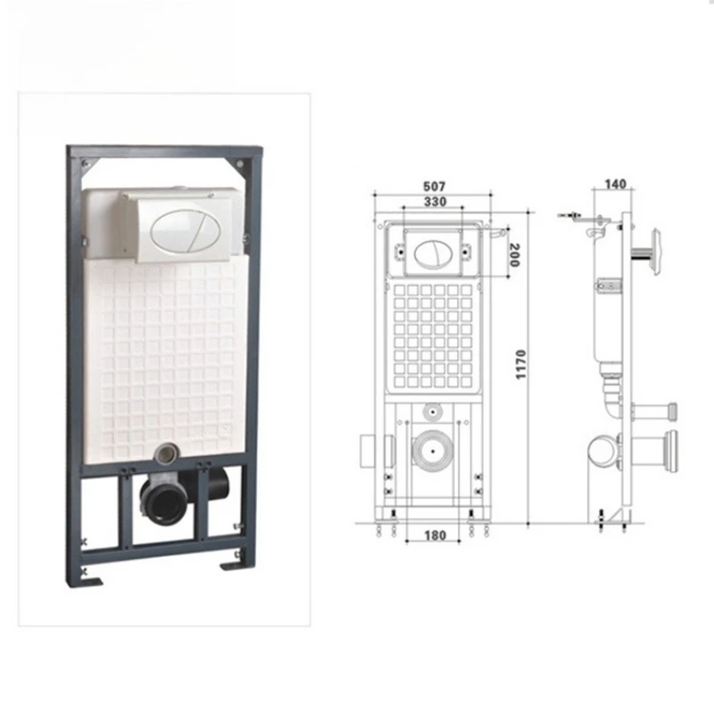 

Высококачественный пластиковый унитаз с двойным смывом и скрытым бачком для ванной комнаты