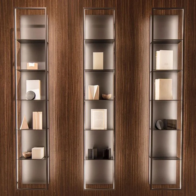 Luminous wall shelf laminate living room creative simplicity modern wrought iron wall hanging wall metal word baffle