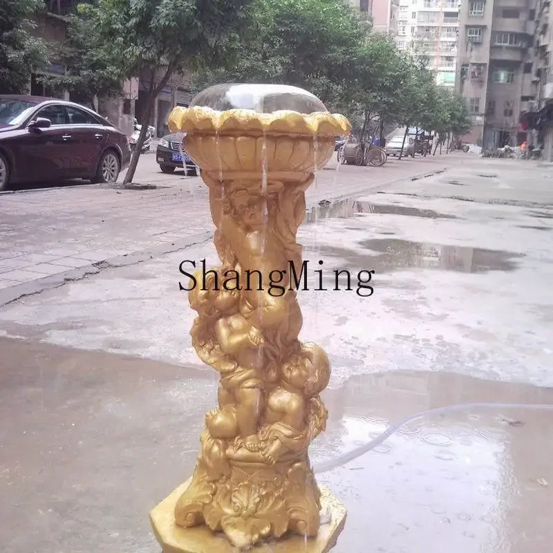 CL  Artwork Living Room Outdoor Floor Display Angel Flowing Water Fountain
