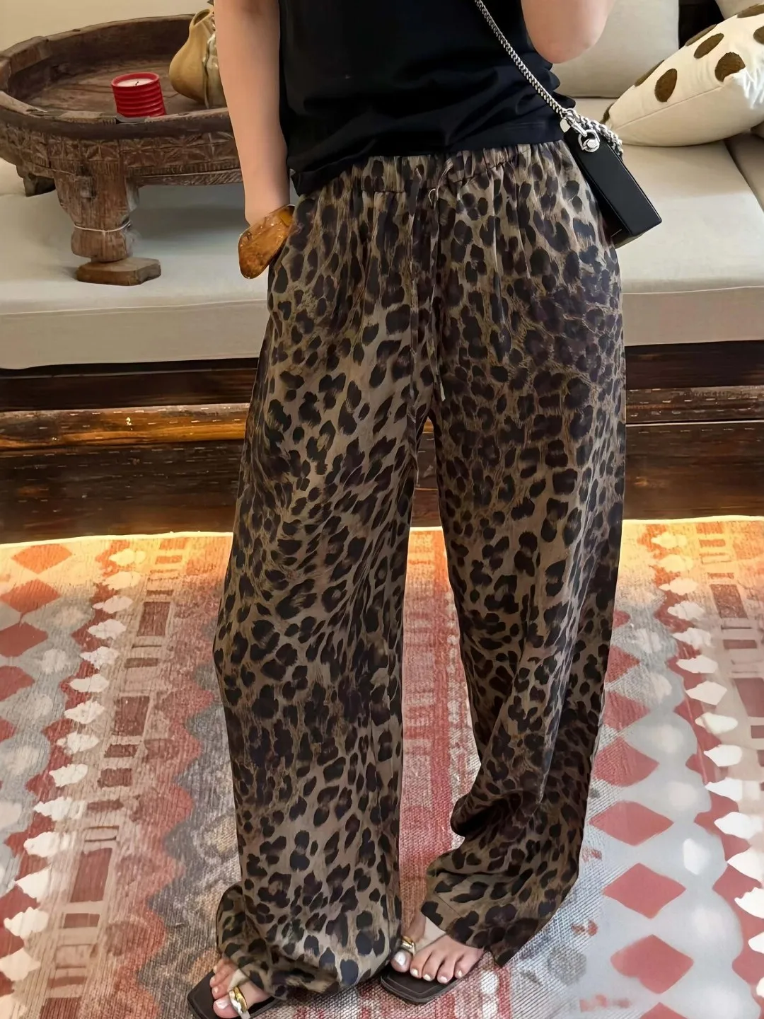 

High Waist Wide Leg Casual Pants Women's plus Size Summer New Style Lyocell Loose Fit Versatile Slimming Straight Leg Trousers
