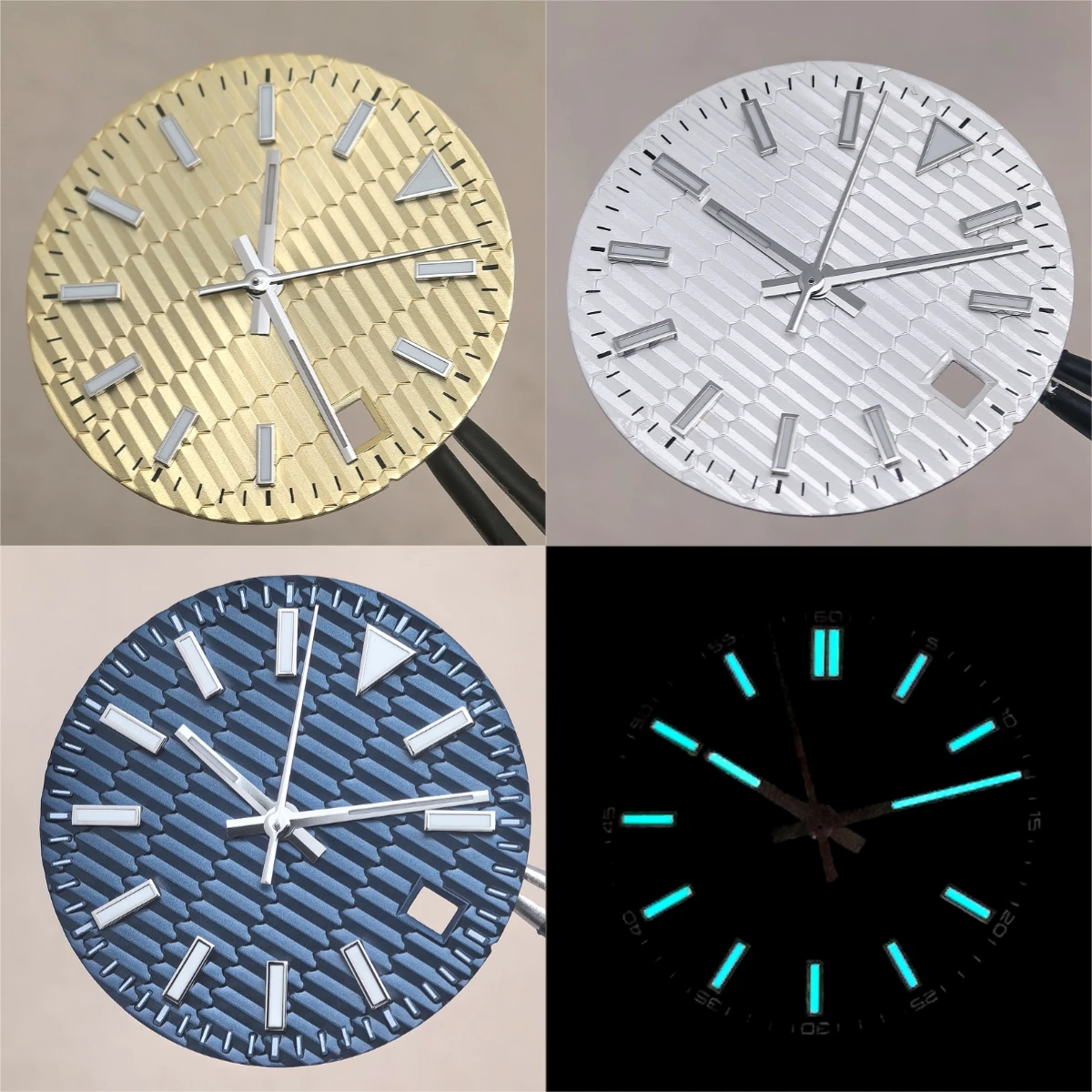 

Светящийся циферблат часов Ice Blue 28,5 мм, модифицированные циферблаты с горизонтальной логовой книгой для механизма Miyota 8215 2813 8200 821A ETA 2836 2824