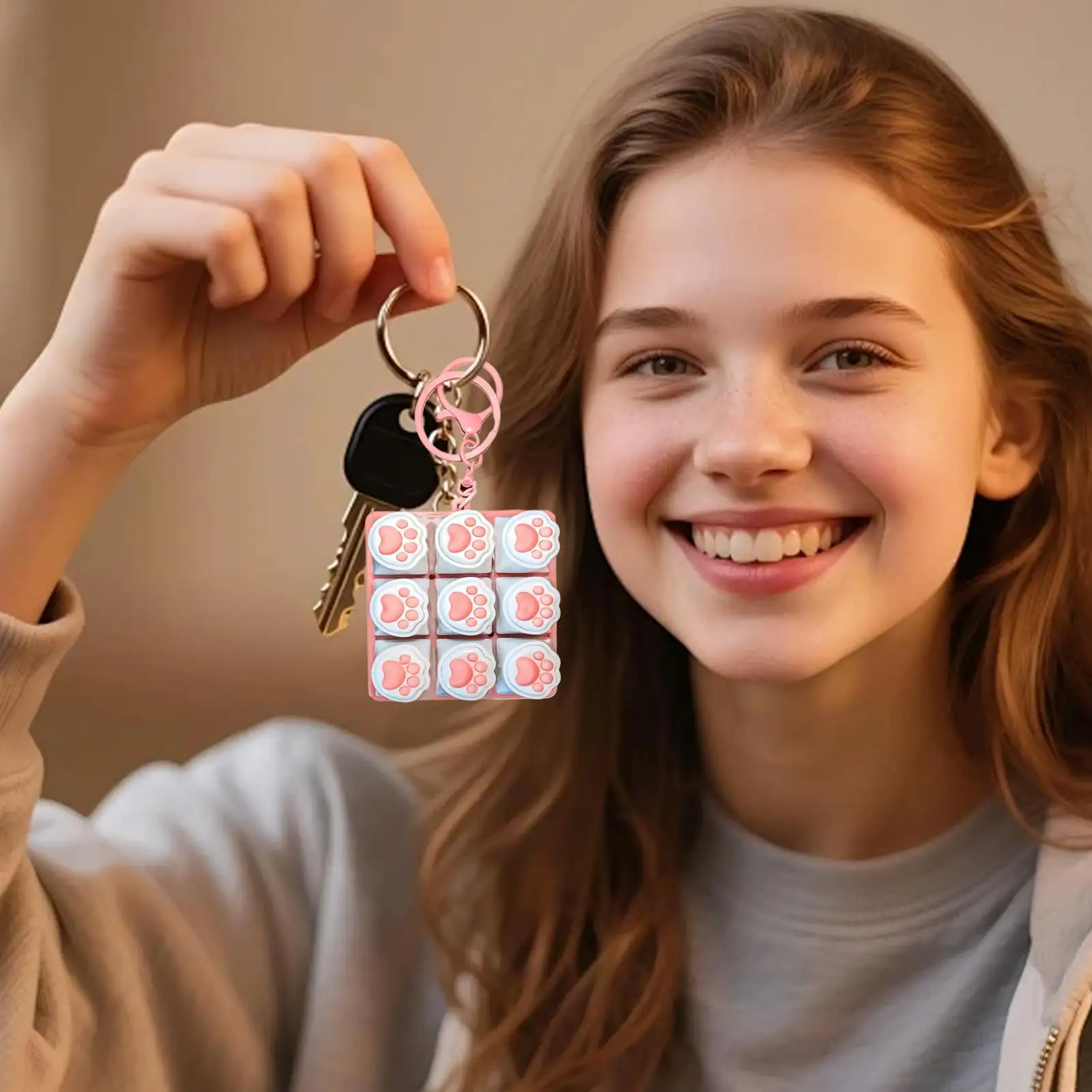 Клавиатура, игрушка-непоседа, 9-клавишная звуковая сенсорная игрушка-кликер, брелок для ключей с клавиатурой для детей и взрослых, школьный дорожный стол