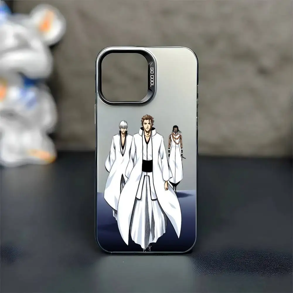 Etui na telefon Anime A-Aizen S-Sousuke do iPhone'a 17, 16, 15, 14, 13, 12, 11 Plus, Pro Max, czarne, matowe, odporne na wstrząsy.