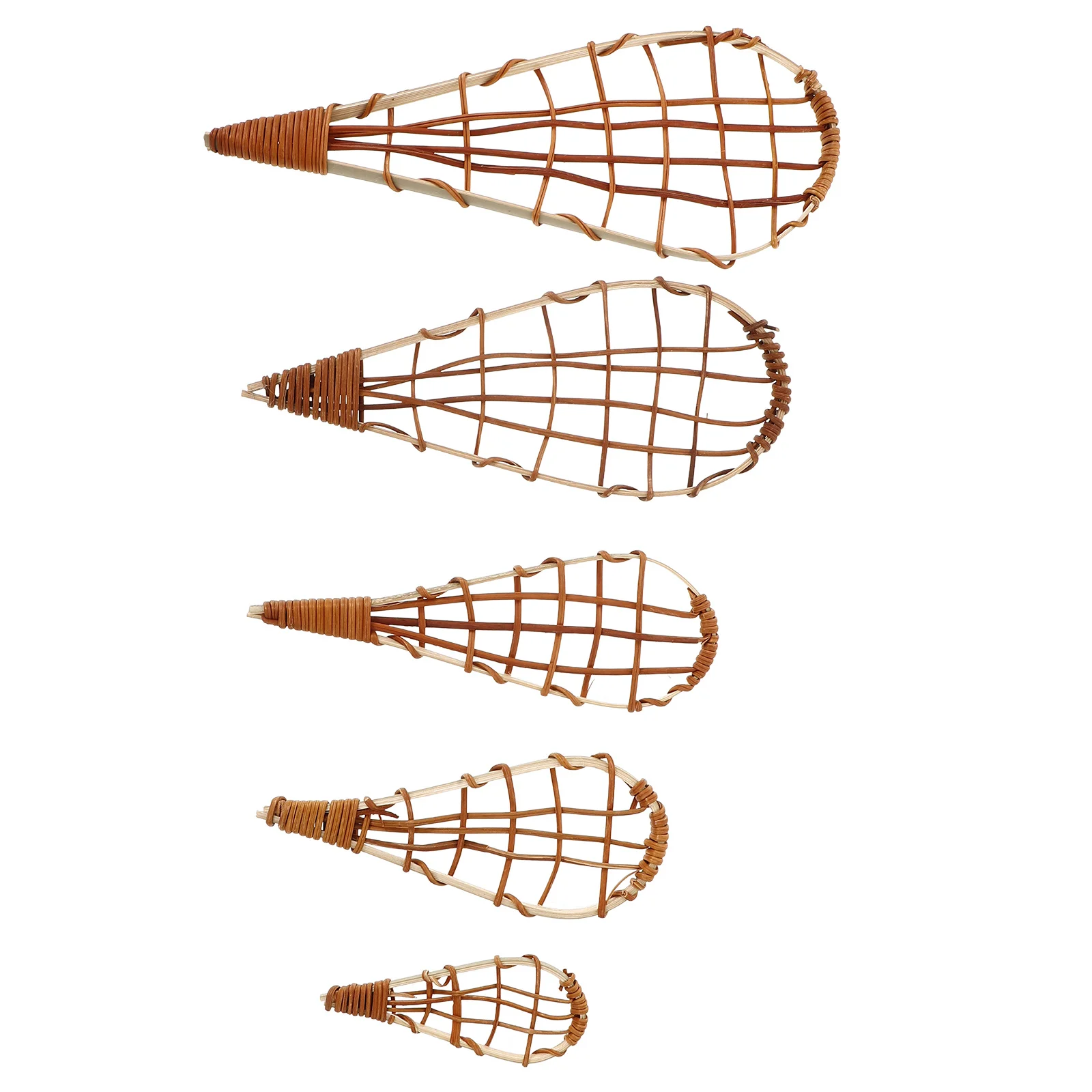 

5Pcs Xmas Tree Pendants Bamboo Tennis Racket Design Hanging Decor Christmas Tree Decorations Indoor Use