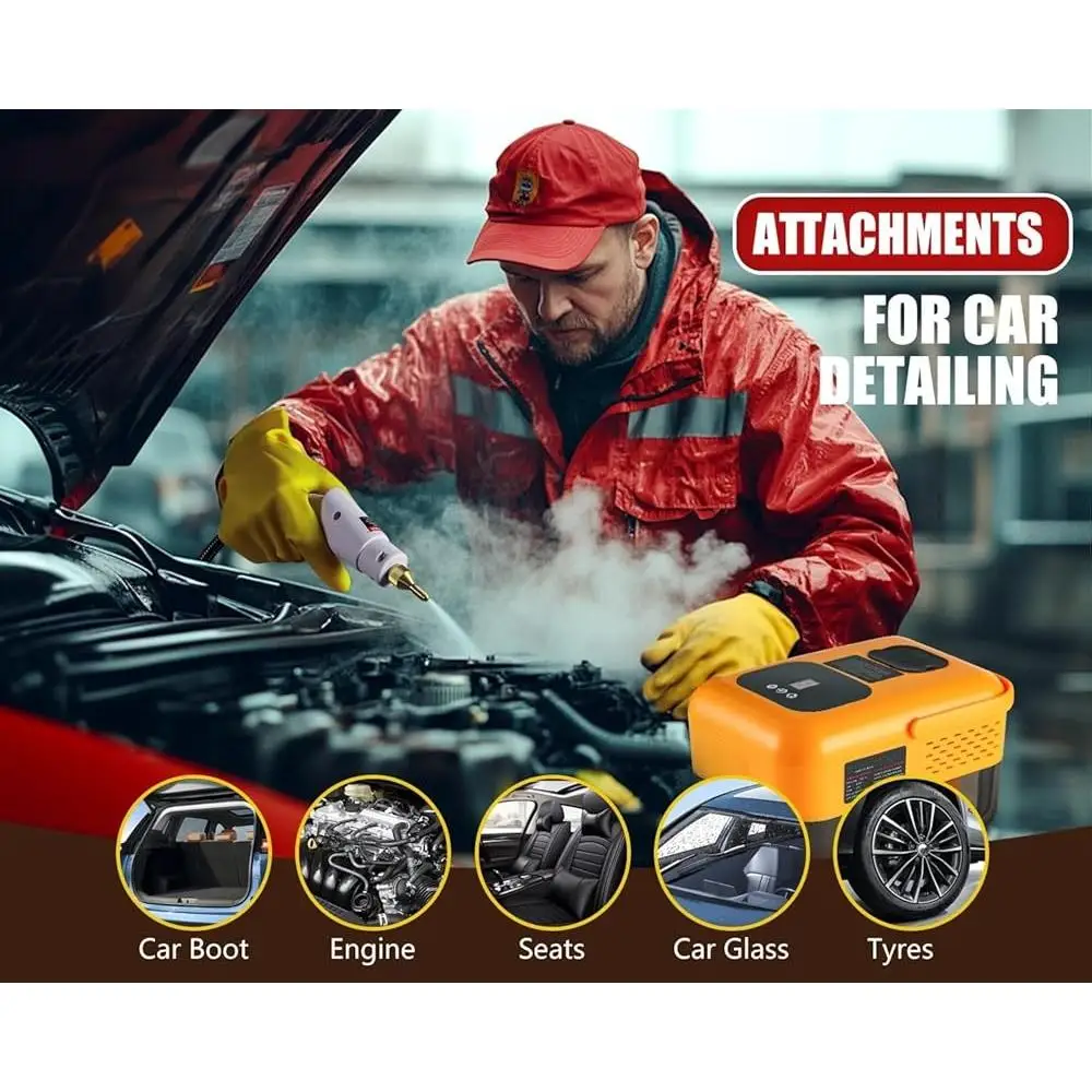 Handheld Steam Cleaner 2500W High Pressure Steamer Multi-Surface Cleaning Grout Tile Car Home Upholstery with 15 Accessories