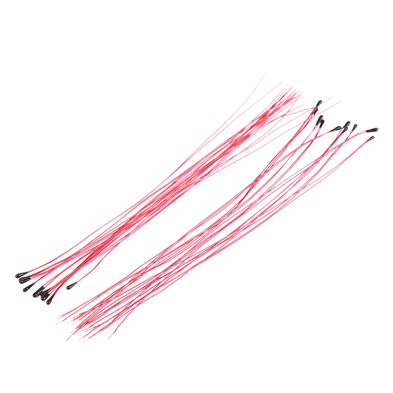 10PCS NTC Thermistor MF52B 10K 100K Probe With Wire B3470 B3380 B3950 B3435 B 4250 1% 10CM Temperature Control Sensor