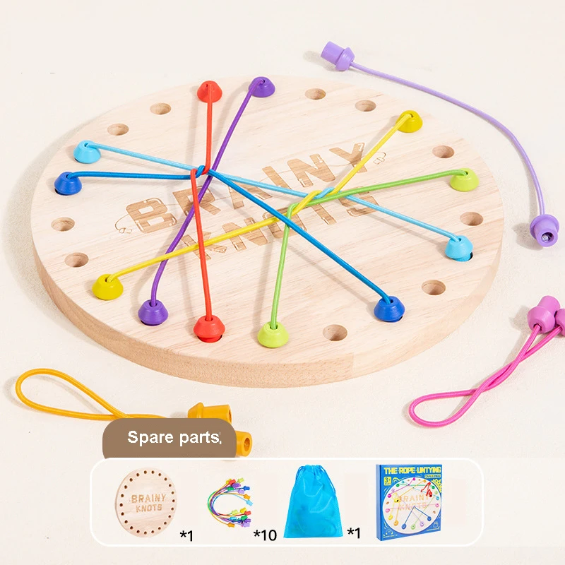 Kid Rope Knots Sensory Social Board Game Logical Thinking Challenge Colore Twisted Connected Line Brain Strategy Fun Table Game