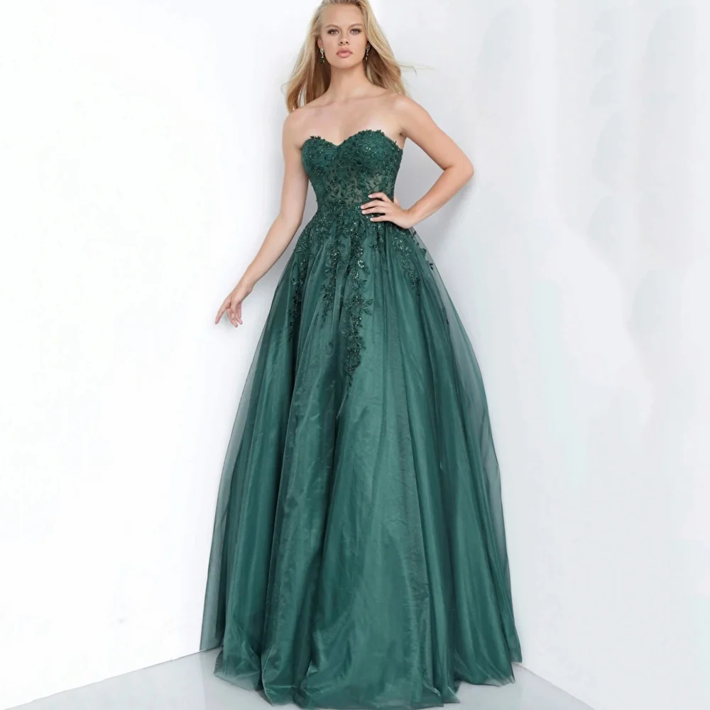 

Vintage Party Gowns Sweetheart Customized Lace Prom Dresses Sleeveless A Line Elegant Evening Dress فساتين سهرة