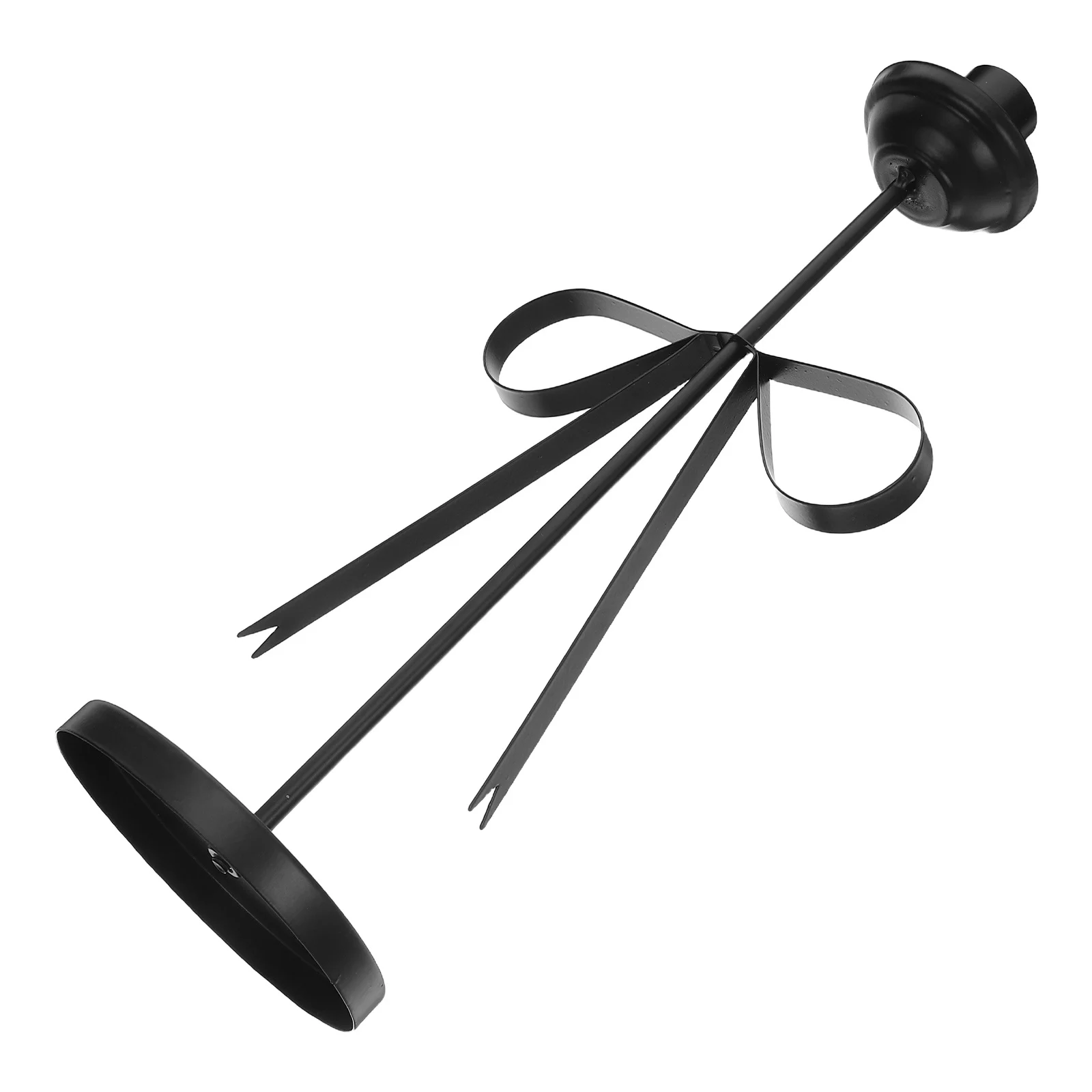 

Black Iron Rustic Bow Taper Holders for Dining Table Centerpieces Wedding Reception Stand Decor Iron Candlesticks