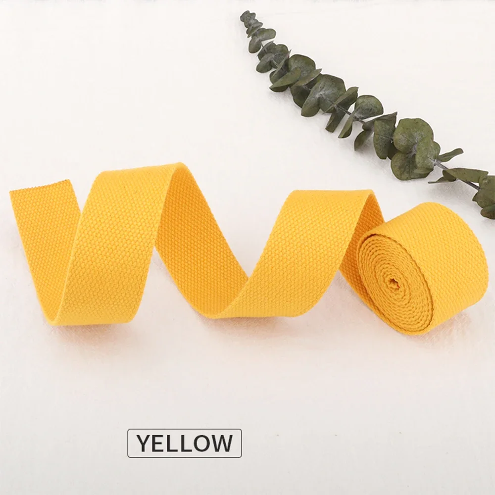 5/10/50Yards 20/25/38mm Wide YELLOW  Polyester Strapping High Quality New Outdoor Backpack Bag Parts Diy Canvas Ribbons