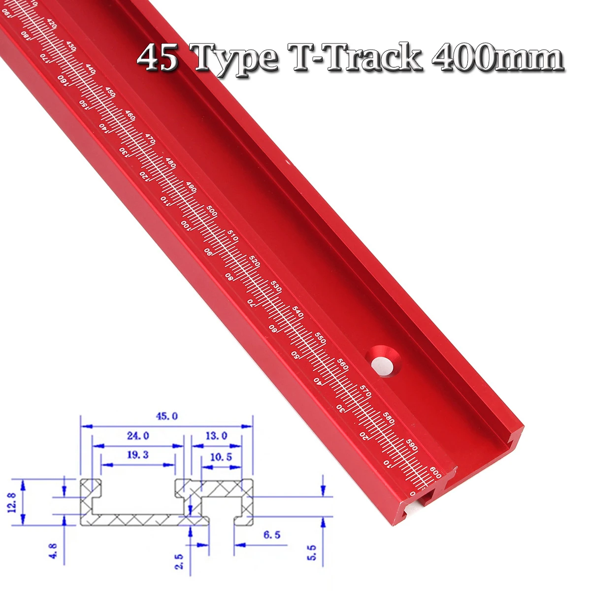 

400mm Woodworking Aluminum Alloy T-slot Miter Gauge Track T-Track for Wood Working Table Saw Workbench Tools Type 45