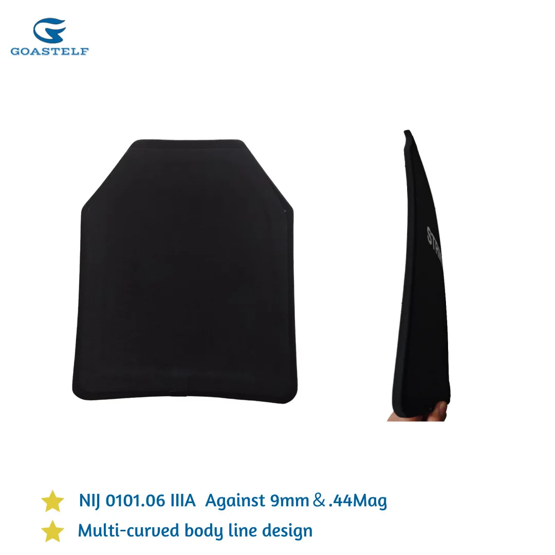 10 x 12 дюймов, многоизогнутая баллистическая пластина NIJ IIIA PE, 25x30 см, тактический жилет, пуленепробиваемая пластина, бронежилет от 9 мм и .44Mag