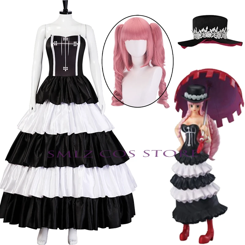 

Princess Perona Cosplay Anime Costume Dress With Hat Perona Wig Prop Set Halloween Party Outfit for Woman