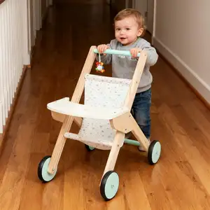 Wooden Push Walker Wooden Baby Push Walker For Toddler Interactive Educational Toys For Kids Boys Girls Birthday First Step Role