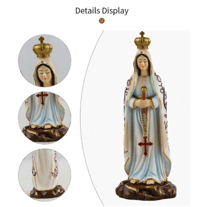 Artistic Fatima Virgin Statue Representing Peace And Resin Figurine For Home Altars And Church Decoration