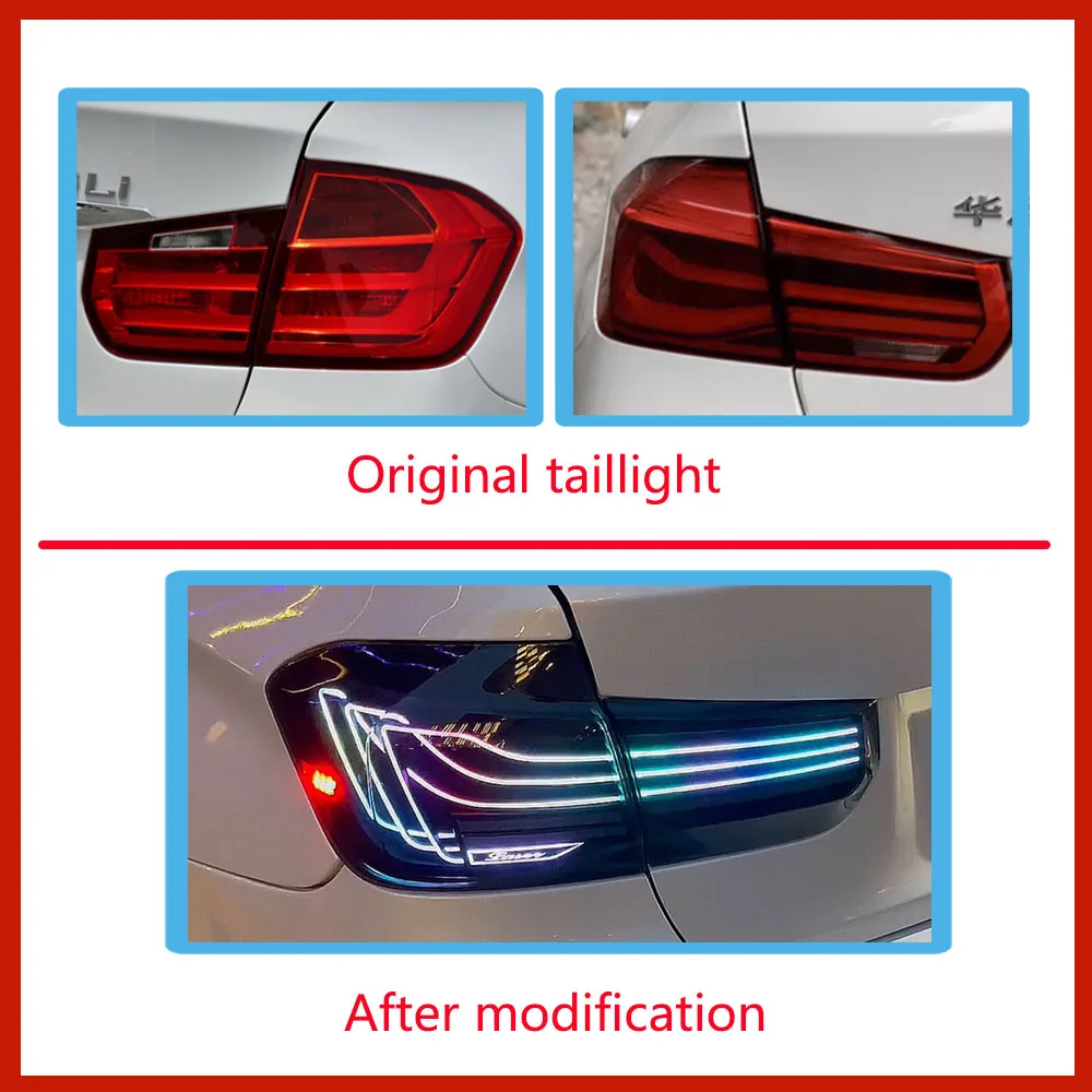 

Tail Light For BMW F30 F35 M3 3Seires 2013-2019 With Sequential Indicator Turn Signal Brake Reversing RGB LED Rear Lamp Assembly