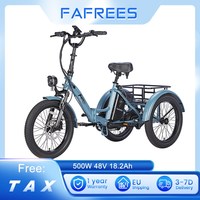 FAFREES F20 Mate Electric Tricycle, 500W Motor, 48V/18.2Ah, 20“ Fat Tires, 25km/h Max Speed, 110km Max Range, Hydraulic Brakes