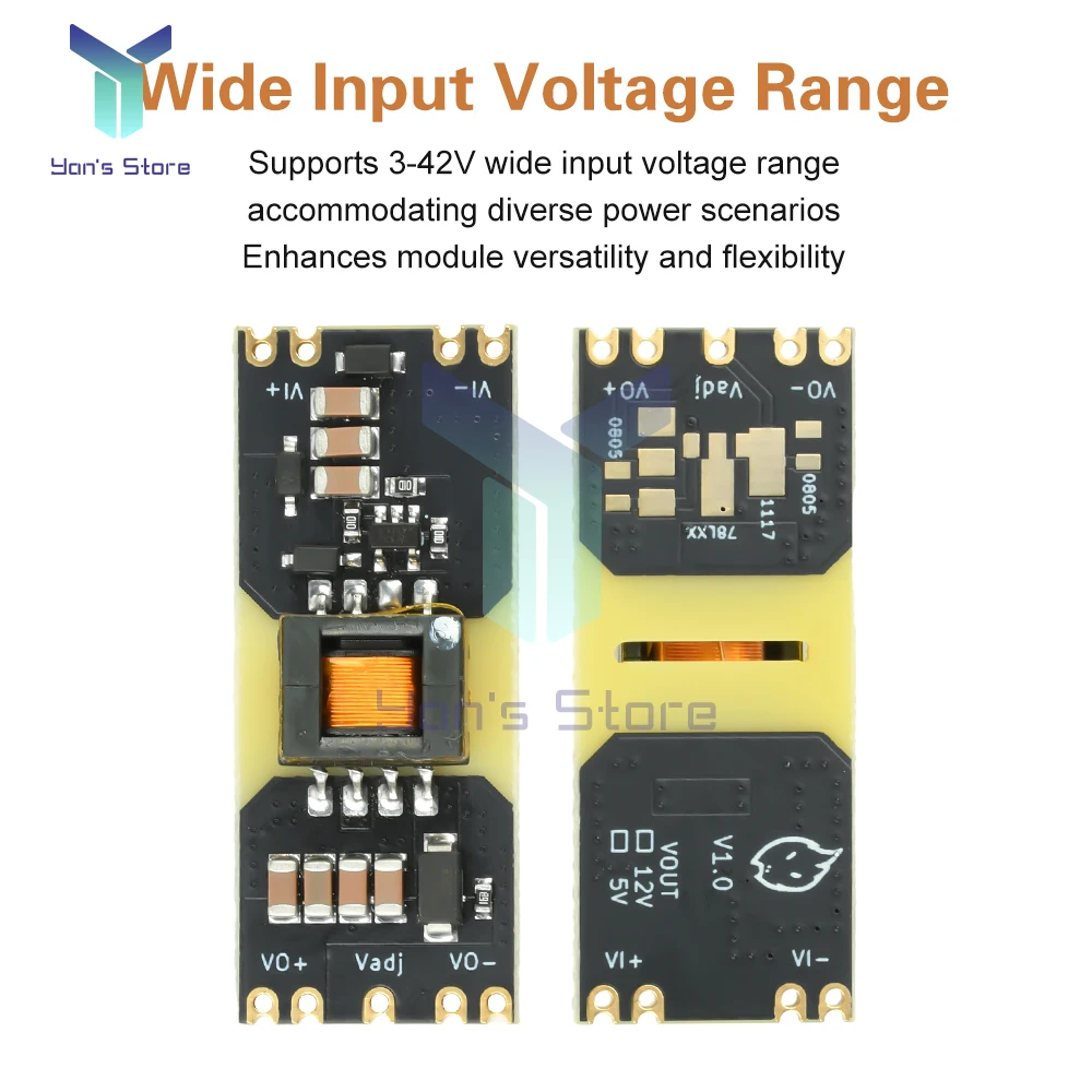 وحدة إمداد الطاقة المعزولة DC-DC محول 3-42 فولت المدخلات إلى 5 فولت 12 فولت وحدة تعزيز باك الناتج مع حماية ماس كهربائى