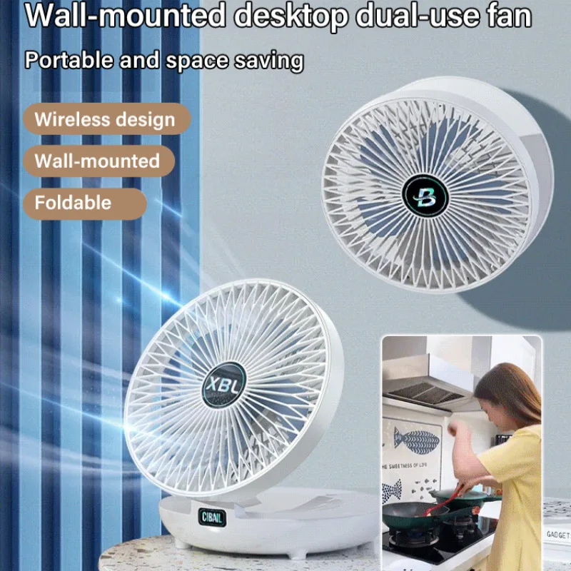 Portable Mini Desk Fan Electric Telescopic Fan Multi-Function Fan Stand USB Rechargeable Fan for Home Office Air Conditioner