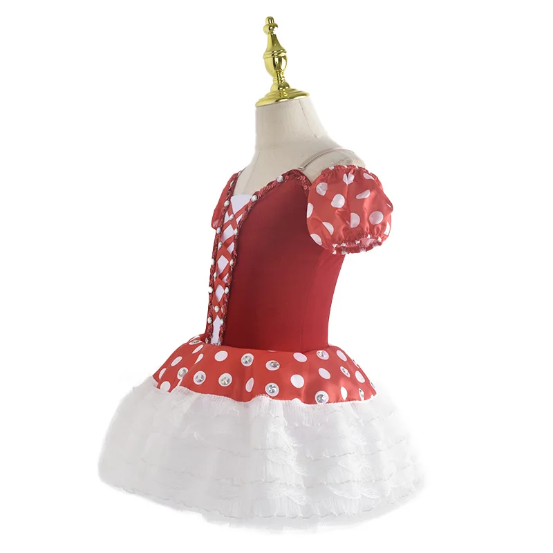 Robe Tutu de ballerine rouge Giselle, longue Costume de danse pour filles et femmes, robe de danse de Ballet pour spectacle sur scène