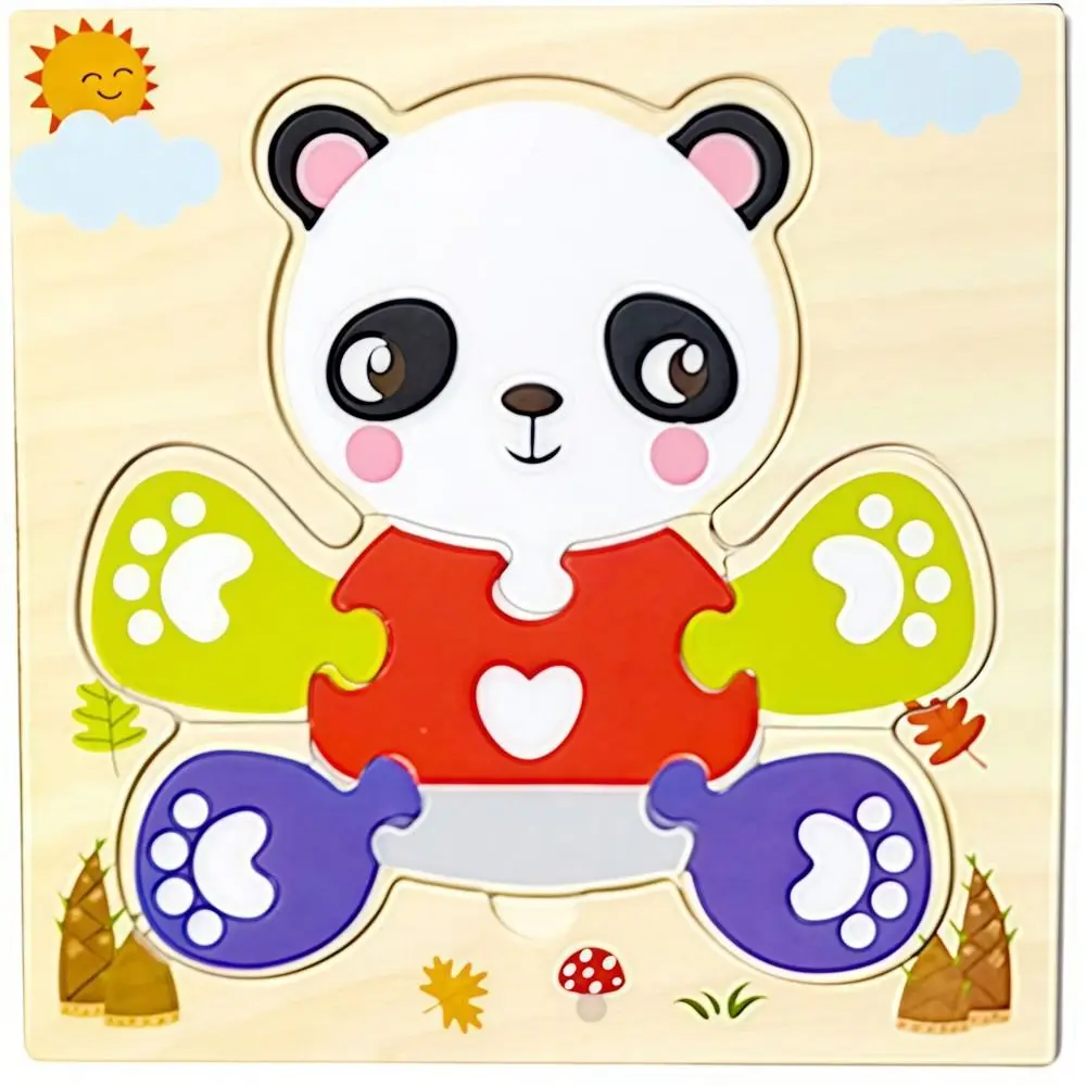 Fun 3D Wooden puzzle Safe Cartoon Animals Cognitive Jigsaw Puzzle Lifelike Portable Intelligence Puzzle Set Kid Educational Toys