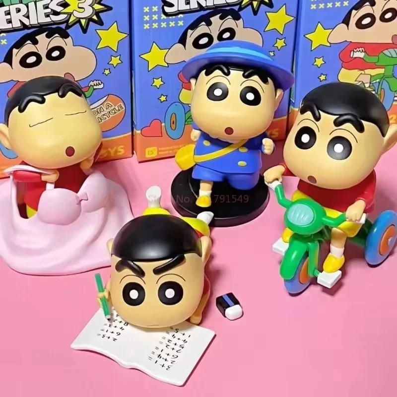 Hot Anime Crayon Shin Chan Blind Box Täglichen Leben Serie 3RD Generation Blind Box Puppe Spielzeug Serie Modell Handgemachte Ornament Junge geschenk